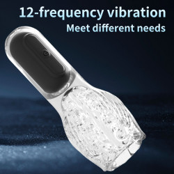 Adult Toys Transparent Airplane Cup Clip-On Suction Cup TPE Male Masturbators Massage Gun Sex Toys for Men's Male Masturbation