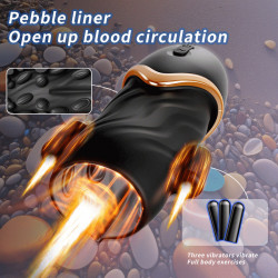 Adjustable Sizing Male Glans Silicone Masturbator Electric Shocking Vibrator Trainer